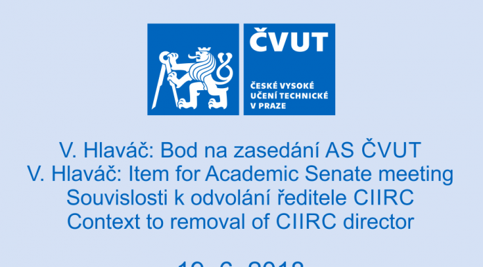 Suggested item for the Academic Senate related to CIIRC director removal