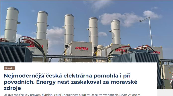 The most modern Czech power plant also helped during the floods. Energy Nest stood in for Moravian resources